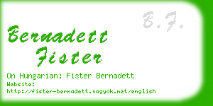 bernadett fister business card